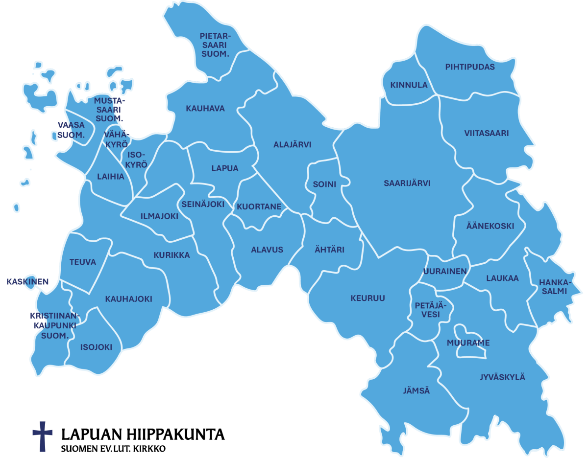 Lapuan hiippakunnan kartta